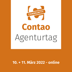 Grafik mit Text: 7. Contao Agenturtag am 11. März 2022 (online)
