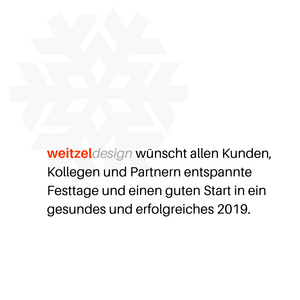 Grafik mit Text: weitzeldesign wünscht entspannte Festtage…