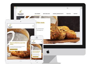 Screenshot: Website für einen Inselbäcker mit innovativem Ideen