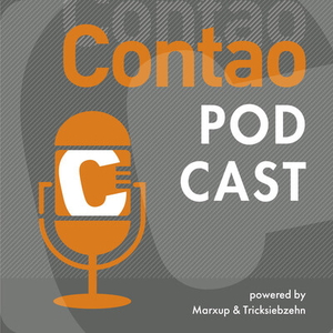 Grafik mit Text: Contao Stammtisch Stuttgart in Folge 6 des Contao Podcast