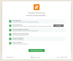 Screenshot: Contao Wartung & Support - Monitoring, Updates & Backups